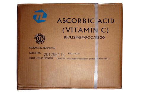 Ascorbic Acid [C6H8O6] [CAS_50-81-7]  Food Grade (BP/USP/EP/FCC/E300) 99+% White Powder (55.12 Lb Carton)