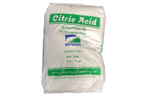 Citric Acid Anhydrous Fine Granular "ENSIGN" [C6H8O7] [CAS_77-92-9] BP/USP/FCC/E330  Crystal (55.12 Lb Bag)