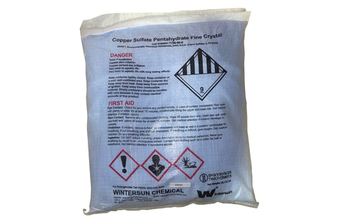 Copper Sulfate Pentahydrate Wintersun [CuSO4.5H2O] [CAS_7758-99-8] Fine Crystals 98+% - Industrial Use (55.12 Lb Bag)