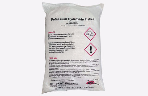 Potassium Hydroxide [KOH] [CAS_1310-58-3] 90% Flakes - FCC WINTERSUN 55.12 LB Bag