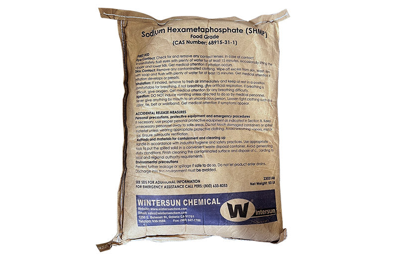Sodium Hexametaphosphate (SHMP) [CAS_6891531-1] Food Grade White Powder (50 Lb Bag)