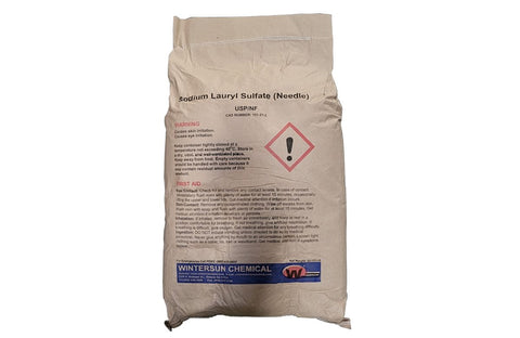Sodium Lauryl Sulfate (Sodium Dodecyl Sulfate) [C12H25SO4Na] [CAS_151-21-3] USP/ NF 95%, Needle-Like / Light Yellow Solid (55.12  Lb Bag)