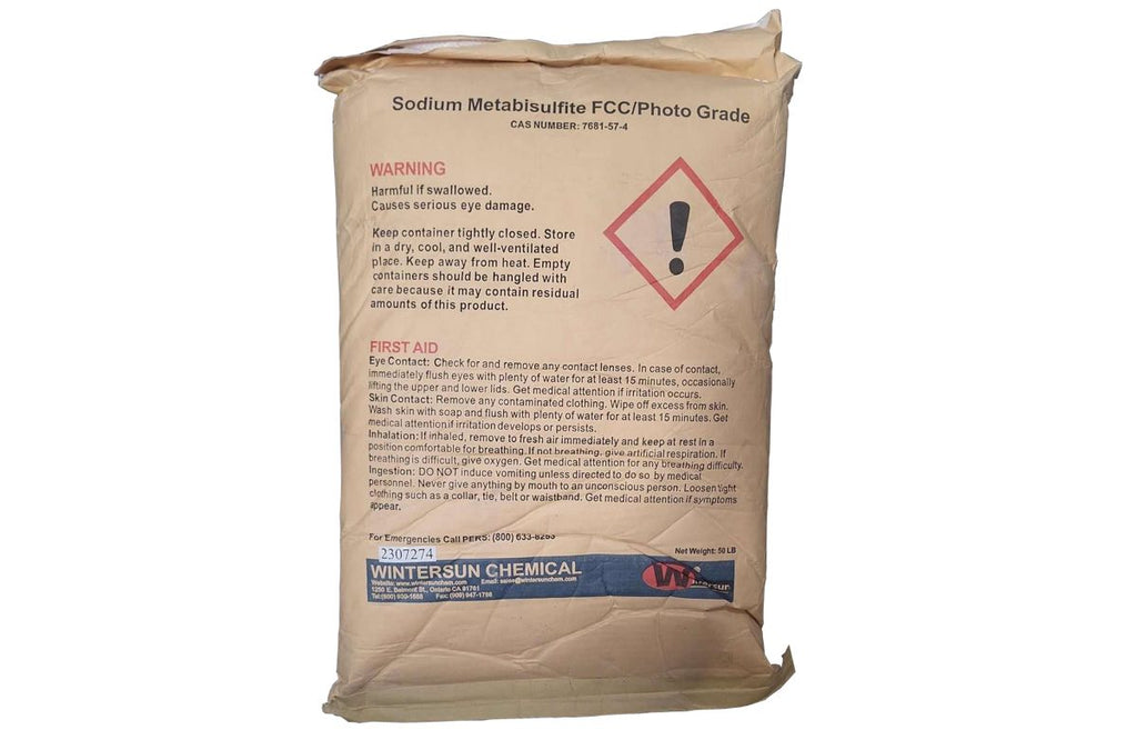 Sodium Metabisulfite [Na2S2O5] [CAS_7681-57-4] FCC / Photo Grade 97+% White / Slightly Yellow Powder (50 Lb Bag)