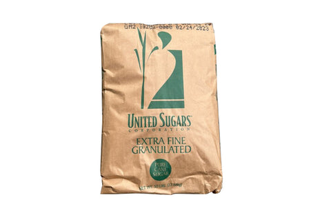Sugar Extra Fine Refined-United [C12H22O11] [CAS_57-50-1] Food Grade, Kosher, White (50 Lb Bag)