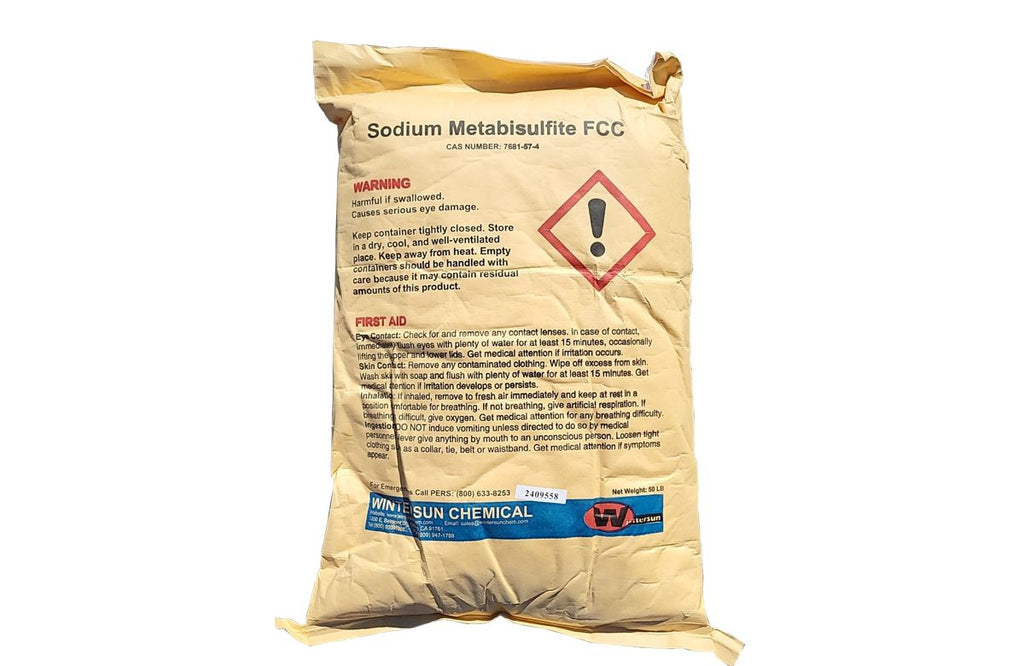 Sodium Metabisulfite [Na2S2O5] [CAS_7681-57-4] FCC 97+% White / Slightly Yellow Powder (50 Lb Bag)
