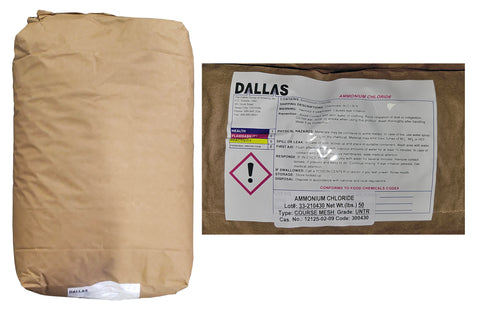 Ammonium Chloride [NH4Cl][CAS_12125-02-9] 99+% Coarse Mesh White Crystals 50 LB