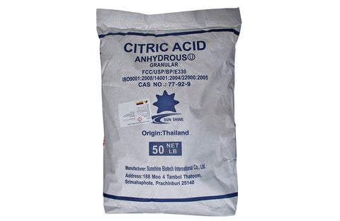 Citric Acid Anhydrous Standard Granular [C6H8O7] [CAS_77-92-9] Food Grade FCC/ USP 99.5+%, White Crystal (50 Lb Bag)