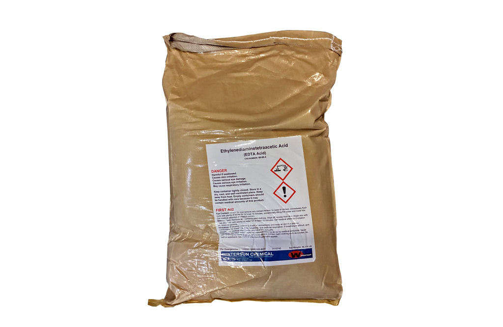 EDTA  Acid (Ethylene Diamine Tetraacetic Acid) +99% White Crystalline Powder 55.12 LB Bag