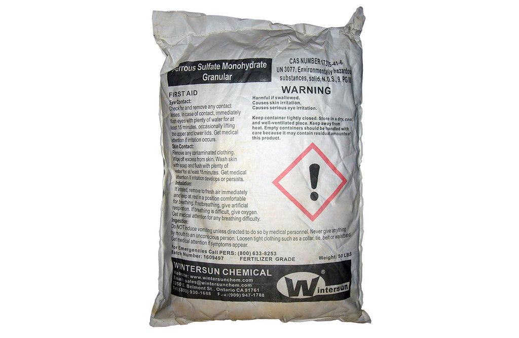 Ferrous Sulphate Monohydrate  [FeSO4.H2O] [CAS_17375-41-6] 91+% Fertilizer Grade, Granular (50 Lb Bag)
