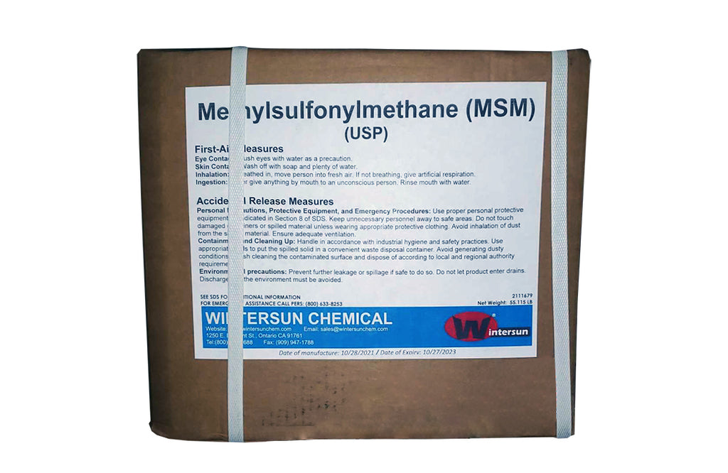 Methylsulfonyl Methane (MSM 40-60 mesh), USP White Crystalline Powder (55.12 Lb )