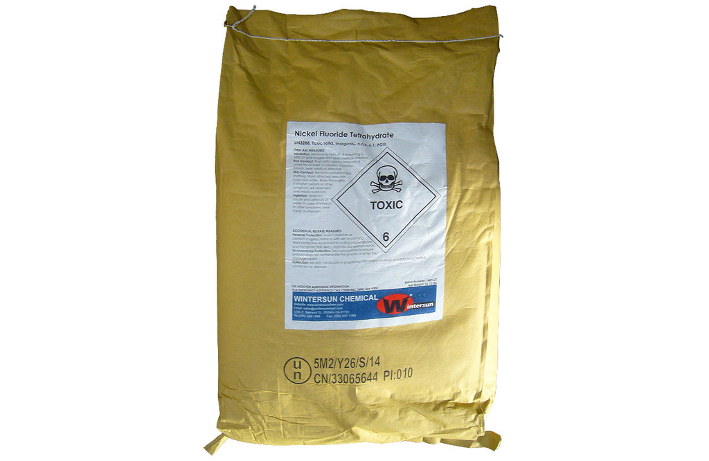 Nickel Fluoride Tetrahydrate [NiF2.4H2O] [CAS_13940-83-5] 91+% Green Crystal, (55.12 Lbs Bag)