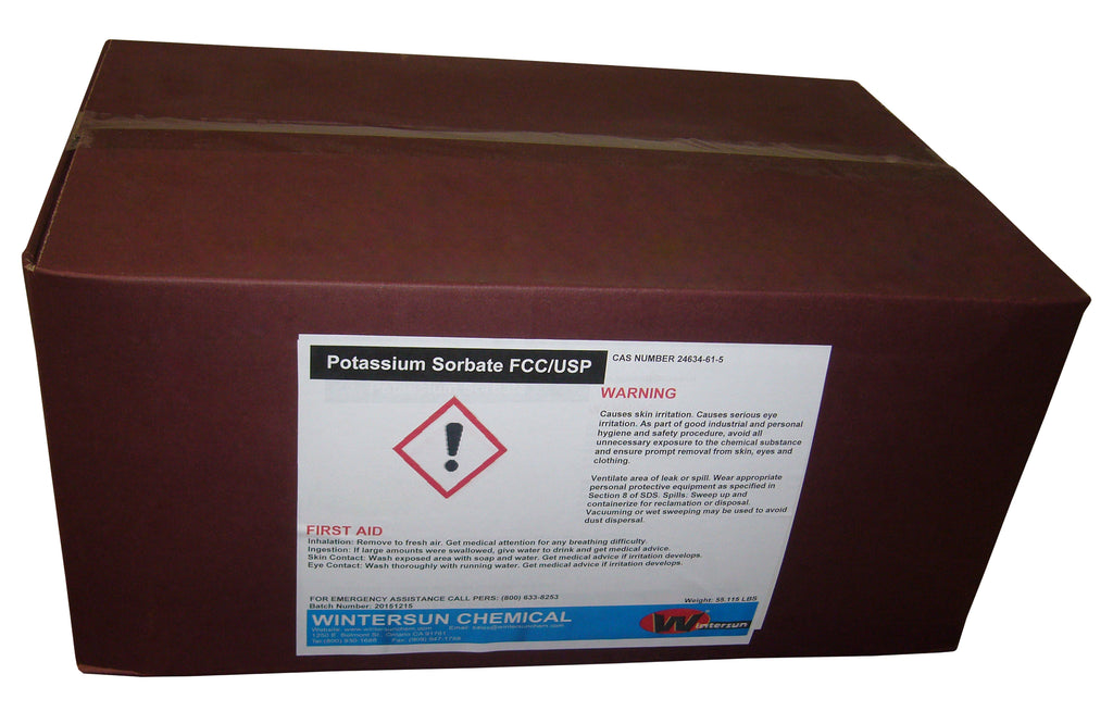 Potassium Sorbate [C6H7KO2] [CAS_24634-61-5] Food Grade/ FCC Kosher, White Granular (55.12 Lb Carton)