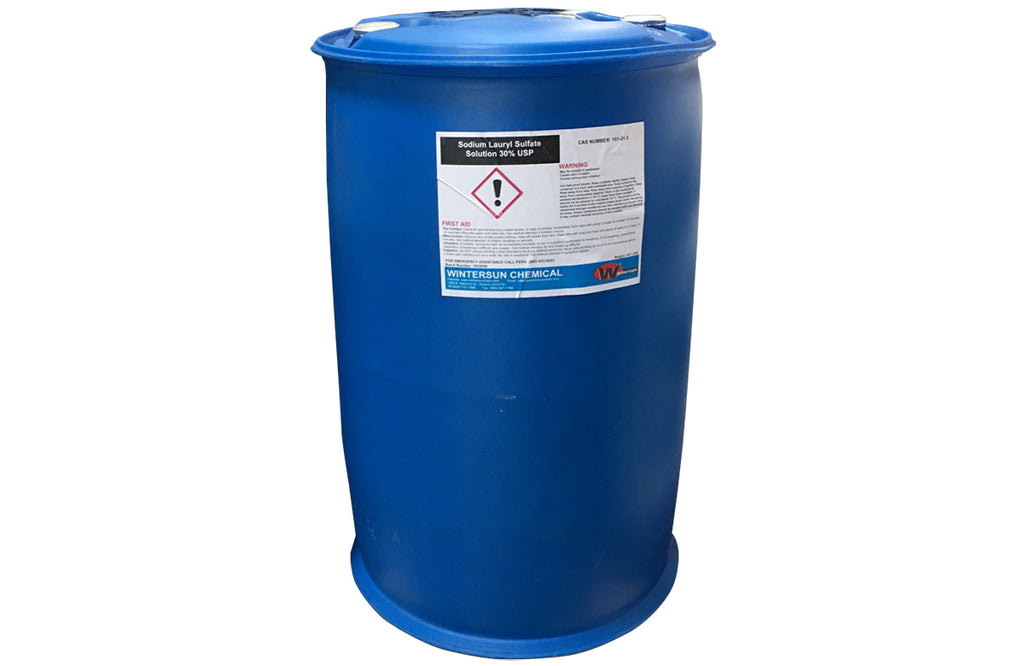 Sodium Lauryl Sulfate (Sodium Dodecyl Sulfate) [C12H25SO4Na] [CAS_151-21-3] 30% USP, Clear Liquid (441 Lb Drum)