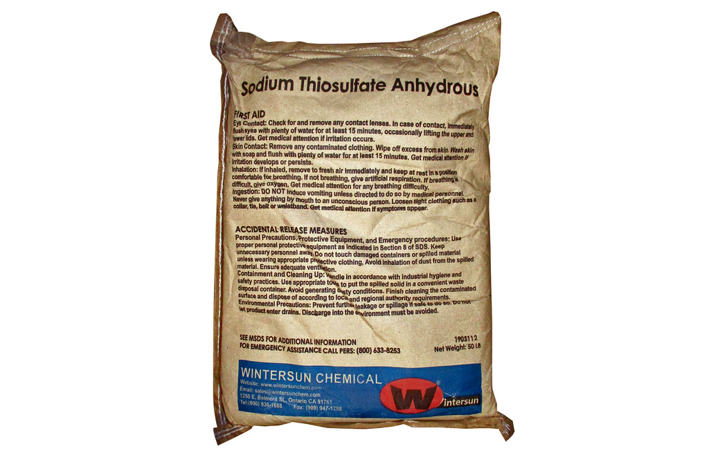 Sodium Thiosulfate Anhydrous [Na2S2O3] [CAS_7772-98-7] 98+% White Powder (50 Lb Bag)
