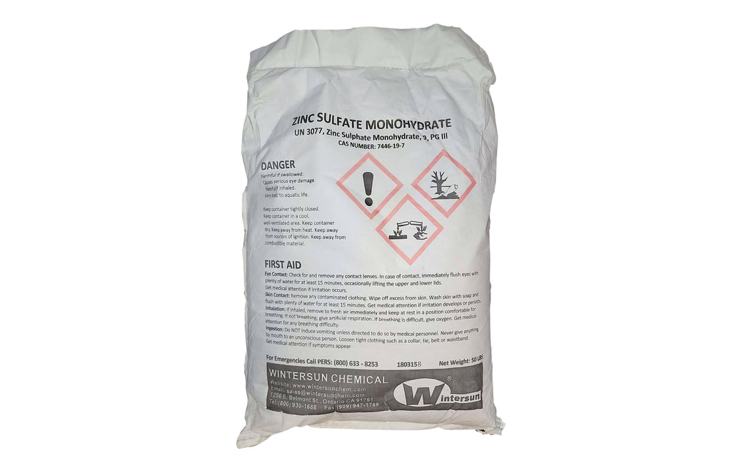 Zinc Sulfate Monohydrate [ZnSO4. H2O] [CAS_7446-19-7] Granular 90+% White (50 Lb Bag)